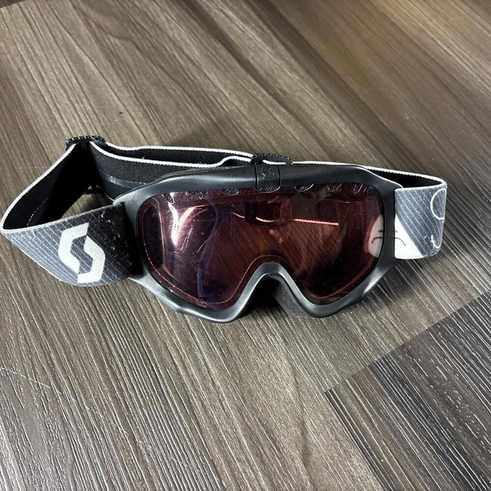Vintage Scott Junior Ski Goggles USA Made Gray Adjustable Strap